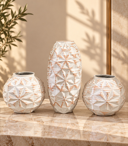 Modern Glass Vases Set of 3