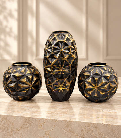 Modern Glass Vases Set of 3