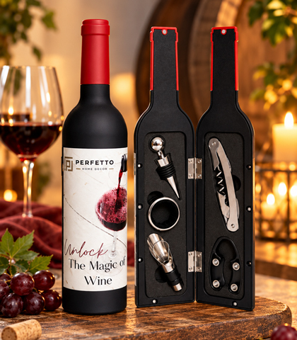 Wine Bottle Shaped Wine Accessories Set