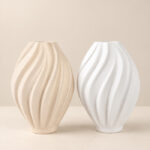 Modern Curved Cube Ceramic Vase