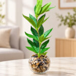 Small Artificial Plant with Glass Pot