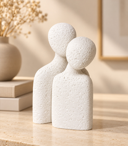 Stone Couple Figurines Set of 2
