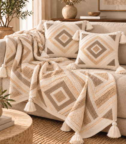 Decorative Blanket Set with 2 Pillow Covers