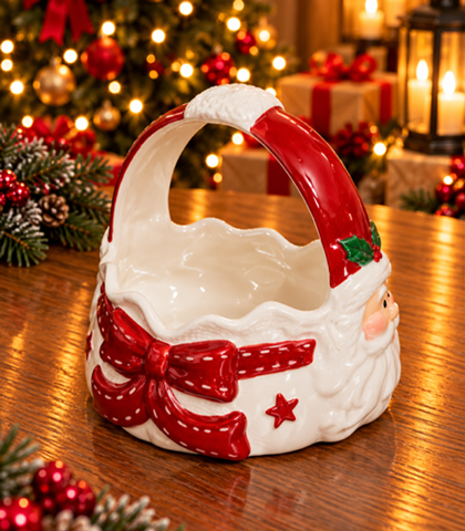 Santa Claus Ceramic Christmas Bowl