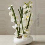 Artificial Orchid Plant with Oval Plastic Pot