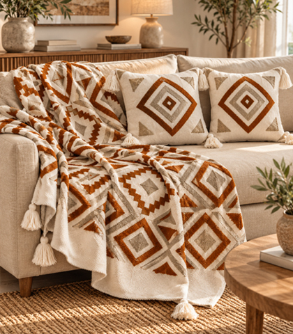 Decorative Blanket Set with 2 Pillow Covers