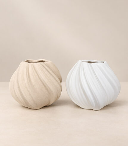 Modern Round Wavy Ceramic Vase