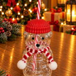 Christmas Glass Mug with Straw