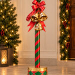 Christmas Candy Cane Bell Stand Decoration