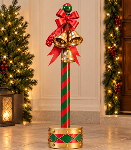 Christmas Candy Cane Bell Stand Decoration Christmas Candy Cane Bell Stand Decoration